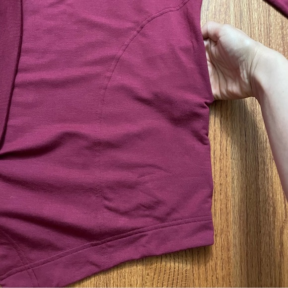 Athleta Pranayama Modal Wrap Coffeeberry Red Open Cardigan Sweater size XS - Picture 10 of 16